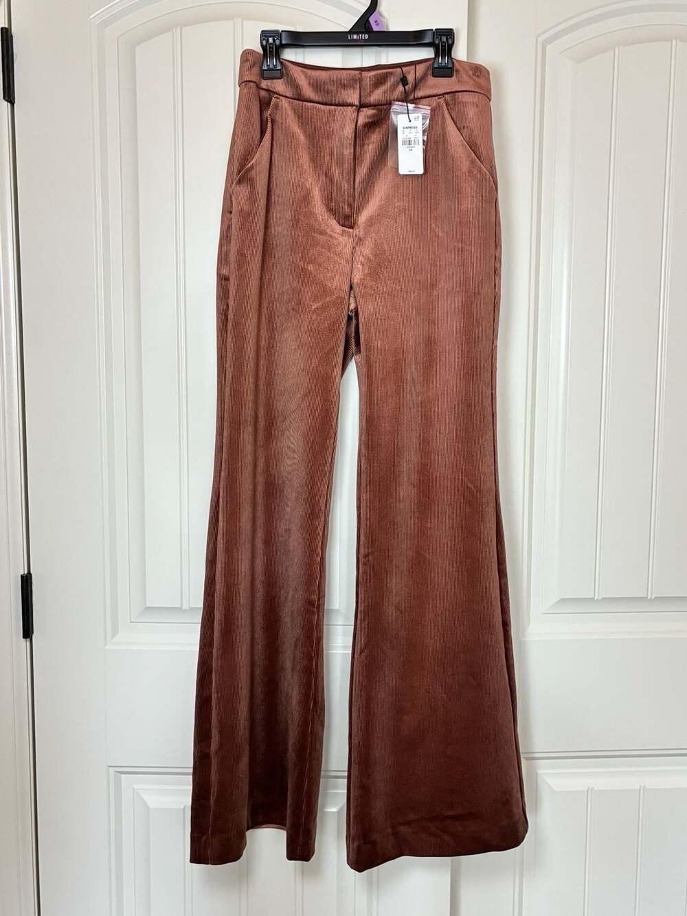 EXPRESS Brown Corduroy High Waisted Flare Leg Pants NWT